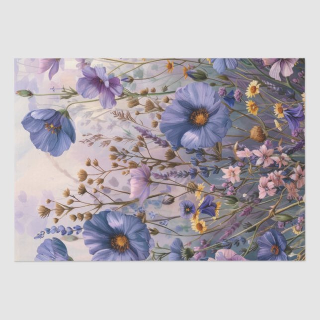 Papier Mousseline Découpage fleur sauvage (Recto)