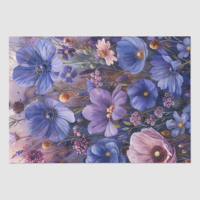 Papier Mousseline Découpage fleur sauvage (Recto)