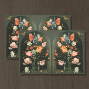 Papier Mousseline Découpage Fleur vintage Peinture Florale antique