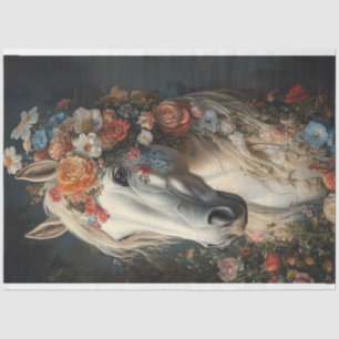Papier Mousseline Découpage Fleur Whimsical Orned Winning Horse