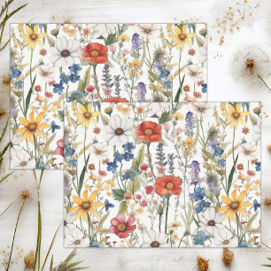 PAPIER MOUSSELINE DÉCOUPAGE FLEURIE D'ÉTÉ BOHO