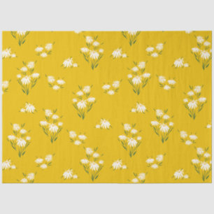 Papier Mousseline Découpage fleurie mignonne de marguerite jaune