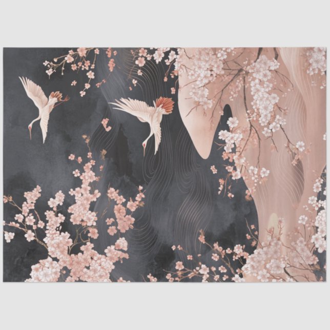 Papier Mousseline Découpage Fleurs de cerisiers d'Arts numériques ja (Recto)