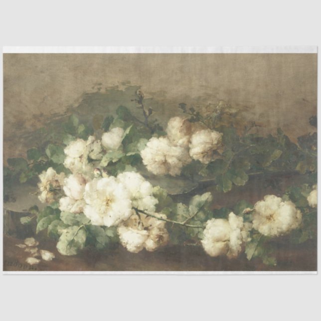 Papier Mousseline Découpage Fleurs florales Papier de tissus (Recto)