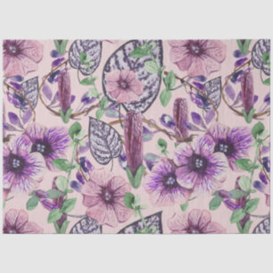 Papier Mousseline Découpage floral de pivoine d'aquarelle violette