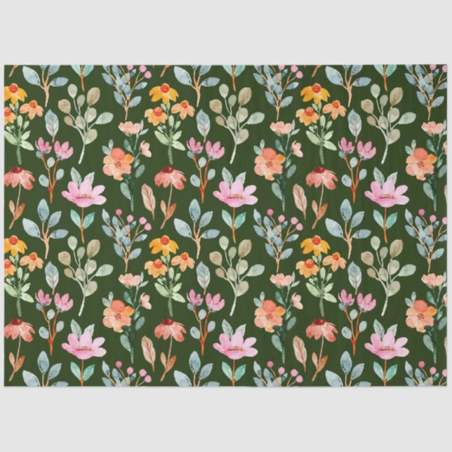 Papier Mousseline Découpage floral de pivoine vintage (Recto)