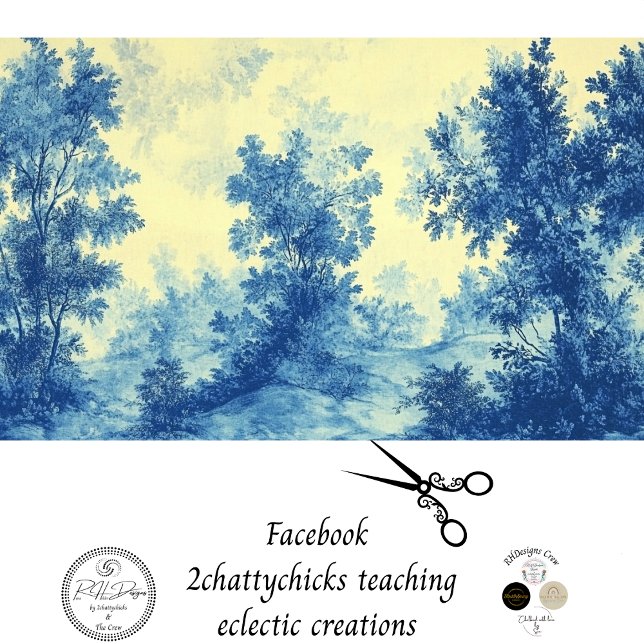 Papier Mousseline Découpage Floral Design Français bleu jaune Palett (Créateur téléchargé)