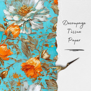 Papier Mousseline Découpage floral rustique vintage 