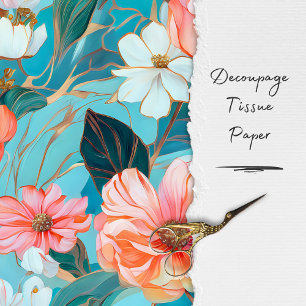 Papier Mousseline Découpage floral rustique vintage 