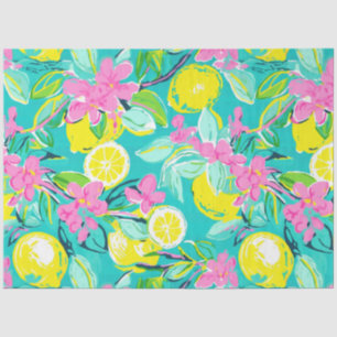 Papier Mousseline Découpage florale de citron tropical