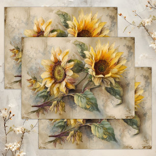 Papier Mousseline DÉCOUPAGE FLORALE DES SOUCHES vintages