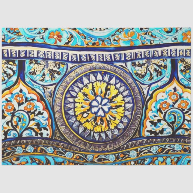 Papier Mousseline Découpage florale en espagnol majorica (Recto)