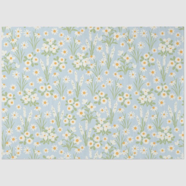 Papier Mousseline Découpage florale vintage Blush Daisy (Recto)