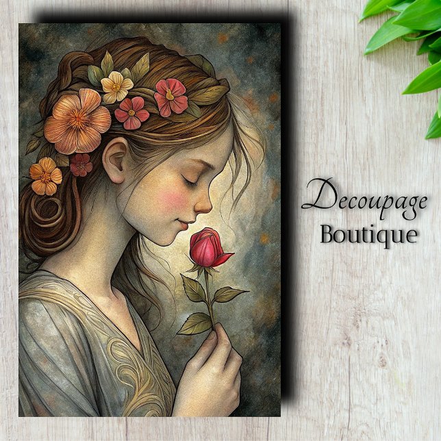 Papier Mousseline Découpage Flora's Whisper (Flora's Whisper Decoupage Tissue Paper)