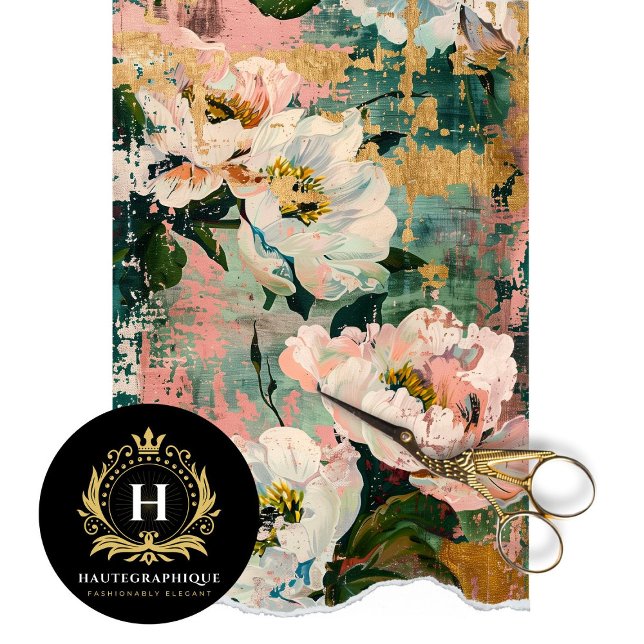 Papier Mousseline Découpage français à texture florale rustique vint (Créateur téléchargé)