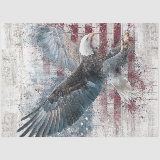 Papier Mousseline Decoupage Freedom In Flight 4th of July  (Recto)