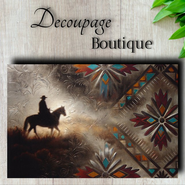 Papier Mousseline Découpage Frontière native (Native Frontier Decoupage Tissue Paper)