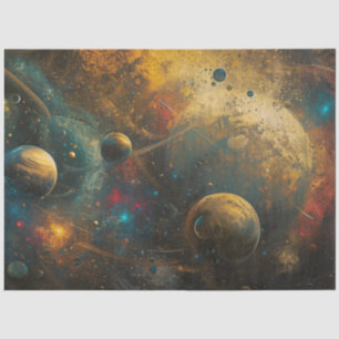 Papier Mousseline Découpage Galaxies Étoiles Planètes Espace Extérie