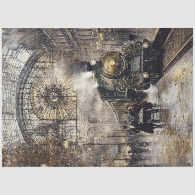 Papier Mousseline Découpage Gare Vintage Paris France (Recto)