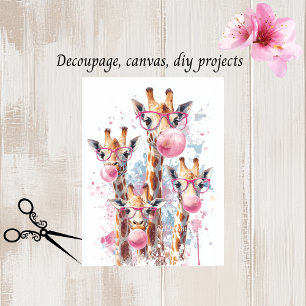Papier Mousseline Découpage Giraffes Whimsical soufflant des bulles