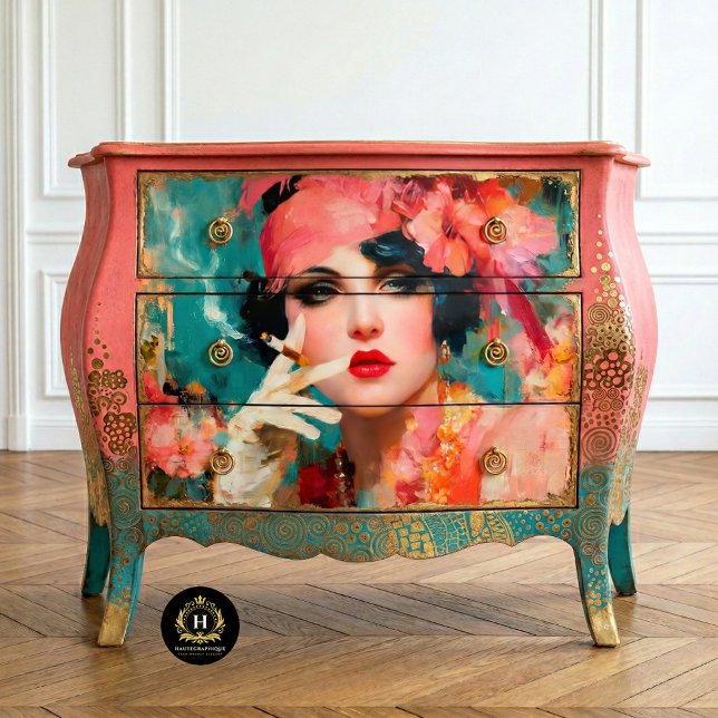Papier Mousseline Decoupage Glamour Flapper Fumée (Créateur téléchargé)