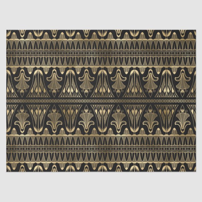 Papier Mousseline Découpage Gold et Black Art Déco (Recto)