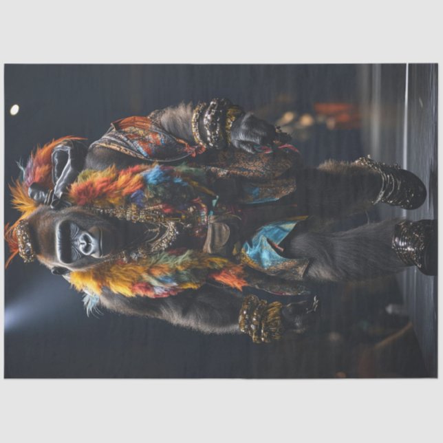 Papier Mousseline Découpage Gorilla Couleur gras (Recto)