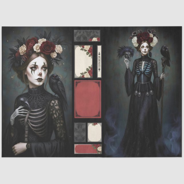 Papier Mousseline Decoupage Gothic Rose Queen – Art romantique sombr (Recto)