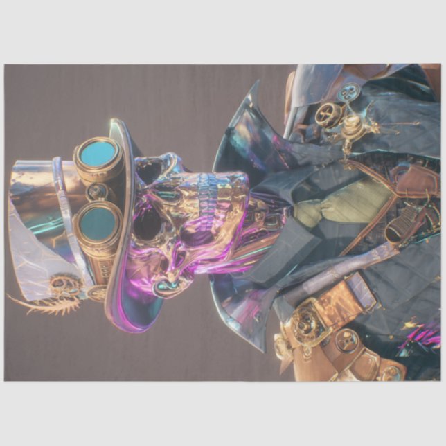 Papier Mousseline Decoupage Gothic Skeleton Prism Bones (Recto)