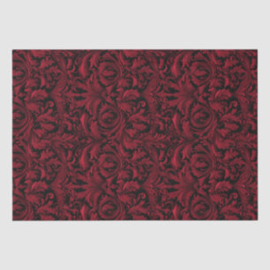 Papier Mousseline Découpage Gothique De Jacquard - Rouge Et Noir