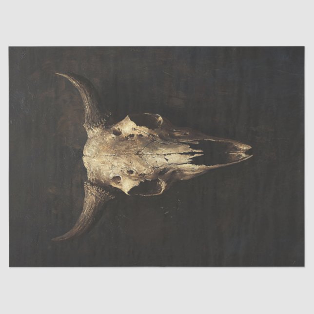 Papier Mousseline Découpage gothique du crâne taureau (Recto)