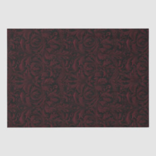 Papier Mousseline Découpage gothique Jacquard - Noir rouge foncé