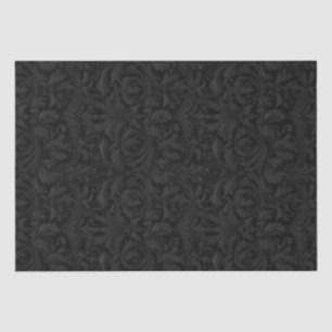 Papier Mousseline Découpage gothique Jacquard Swirls - noir et gris