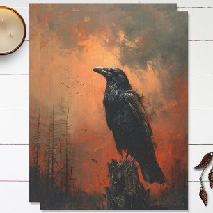 Papier Mousseline Découpage gothique Moody Raven
