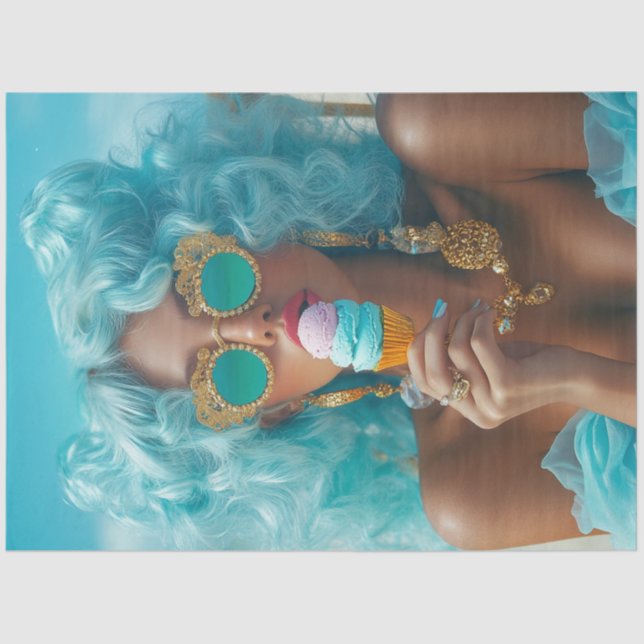 Papier Mousseline Découpage Gras Vibes d'été Soleil Brissé Traitemen (Recto)