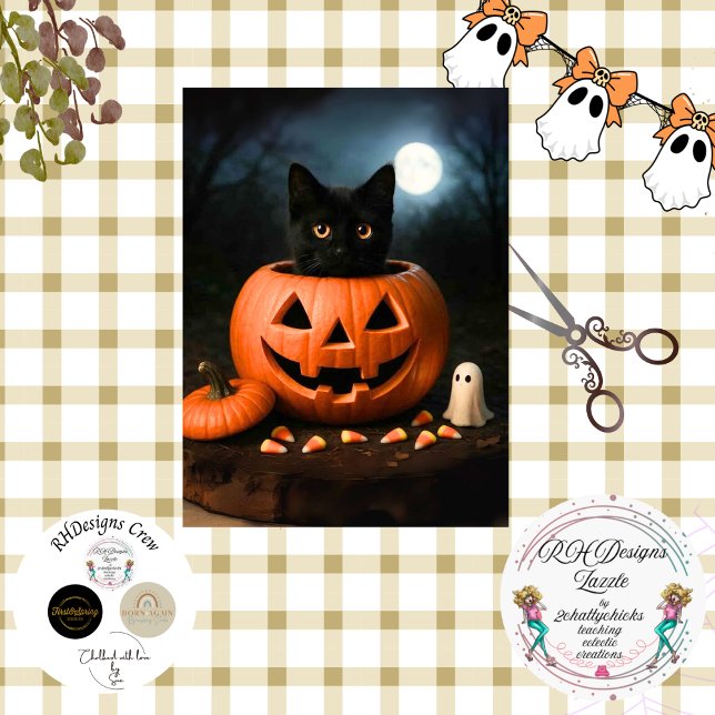 Papier Mousseline Découpage Halloween Jack-0-Latern Moonlit Forest (Créateur téléchargé)