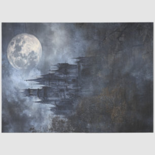 Papier Mousseline Découpage Hauning Gothic Castle Moonlit Sky