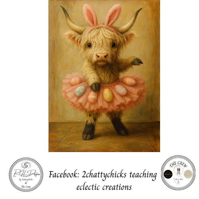 Papier Mousseline Decoupage Highland Easter Ballerina In Pink  (Créateur téléchargé)