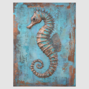 Papier Mousseline Découpage Hippocampe Patine