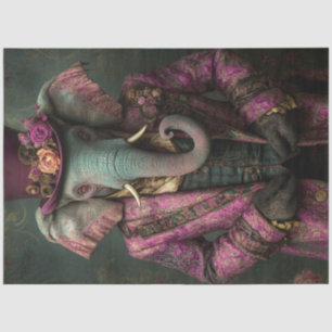 Papier Mousseline Découpage Imaginaire lunaire Elephant Steampunk