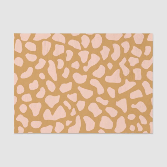 Papier Mousseline Découpage Imprimé Guépard Rose Pâle (Recto)