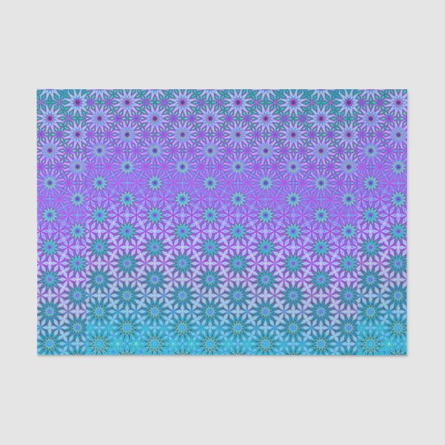 Papier Mousseline Découpage iridescent sarcelle et violet (Recto)
