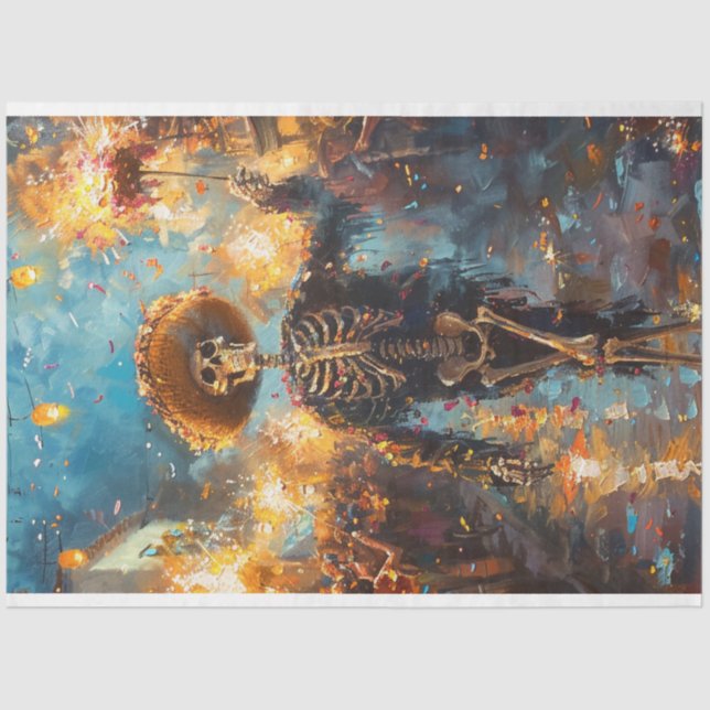 Papier Mousseline Découpage Jour des fêtes mortes Feu d'artifice (Recto)