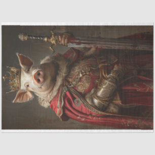 Papier Mousseline Découpage King Arthur Pig