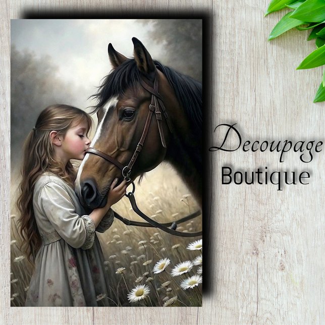 Papier Mousseline Découpage Kiss (Horse Kiss Decoupage Tissue Paper)