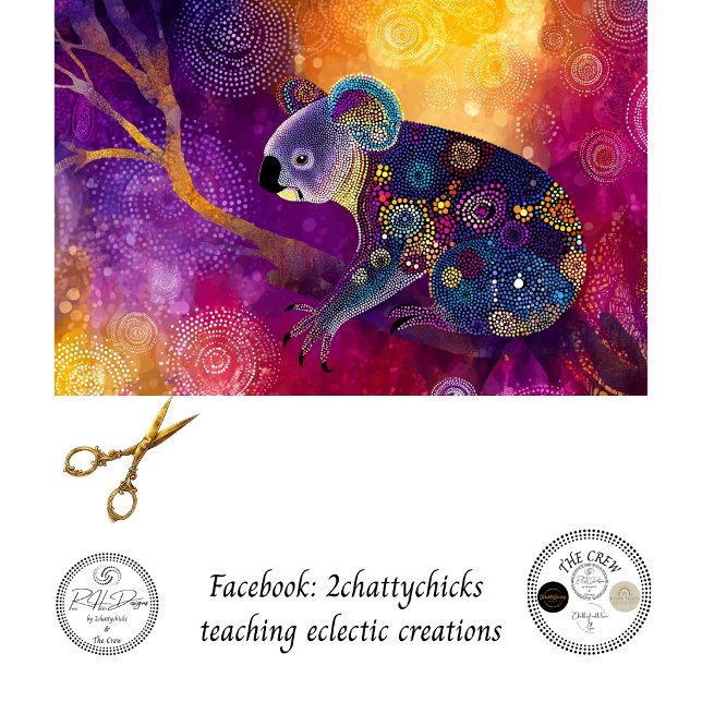 Papier Mousseline Découpage Koala Vibrant Art Aborigène  (Créateur téléchargé)