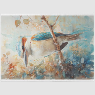 Papier Mousseline Découpage Kookaburra aquarelle