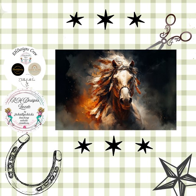 Papier Mousseline Decoupage Landscape White Stallion Mystical Scene (Créateur téléchargé)