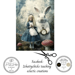 Papier Mousseline Découpage Lapin Blanc & Alice au Pays des Merveill