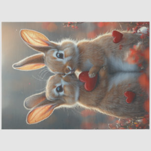 Papier Mousseline Découpage Lapin Saint Valentin Baiser
